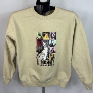 Taylor Swift The Eras Tour Graphic Sweatshirt Gildan Womens Small Cream